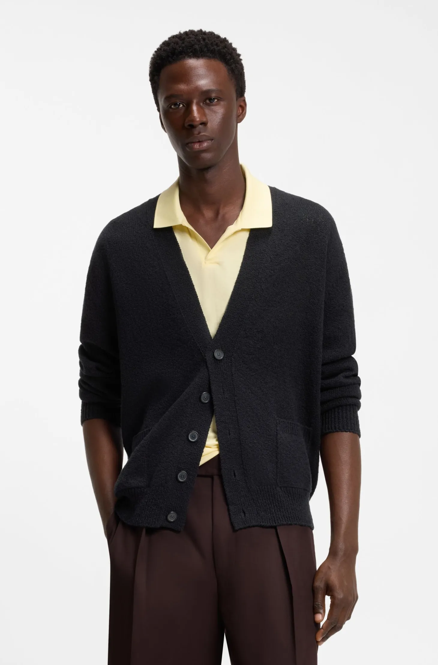 BOSS BY BECKHAM Cardigan aus Baumwoll-Mix
