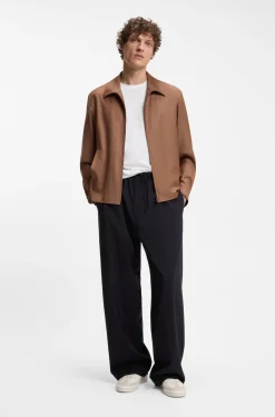BOSS BY BECKHAM Hose mit Tunnelzug am Bund aus Schurwolle