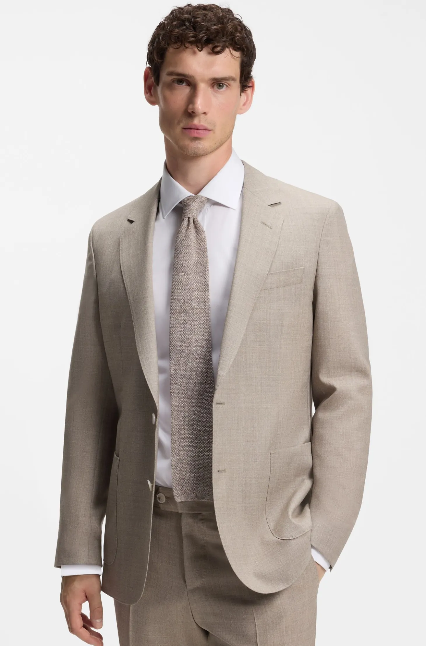 BOSS BY BECKHAM Krawatte mit Leinen und Tussahseide