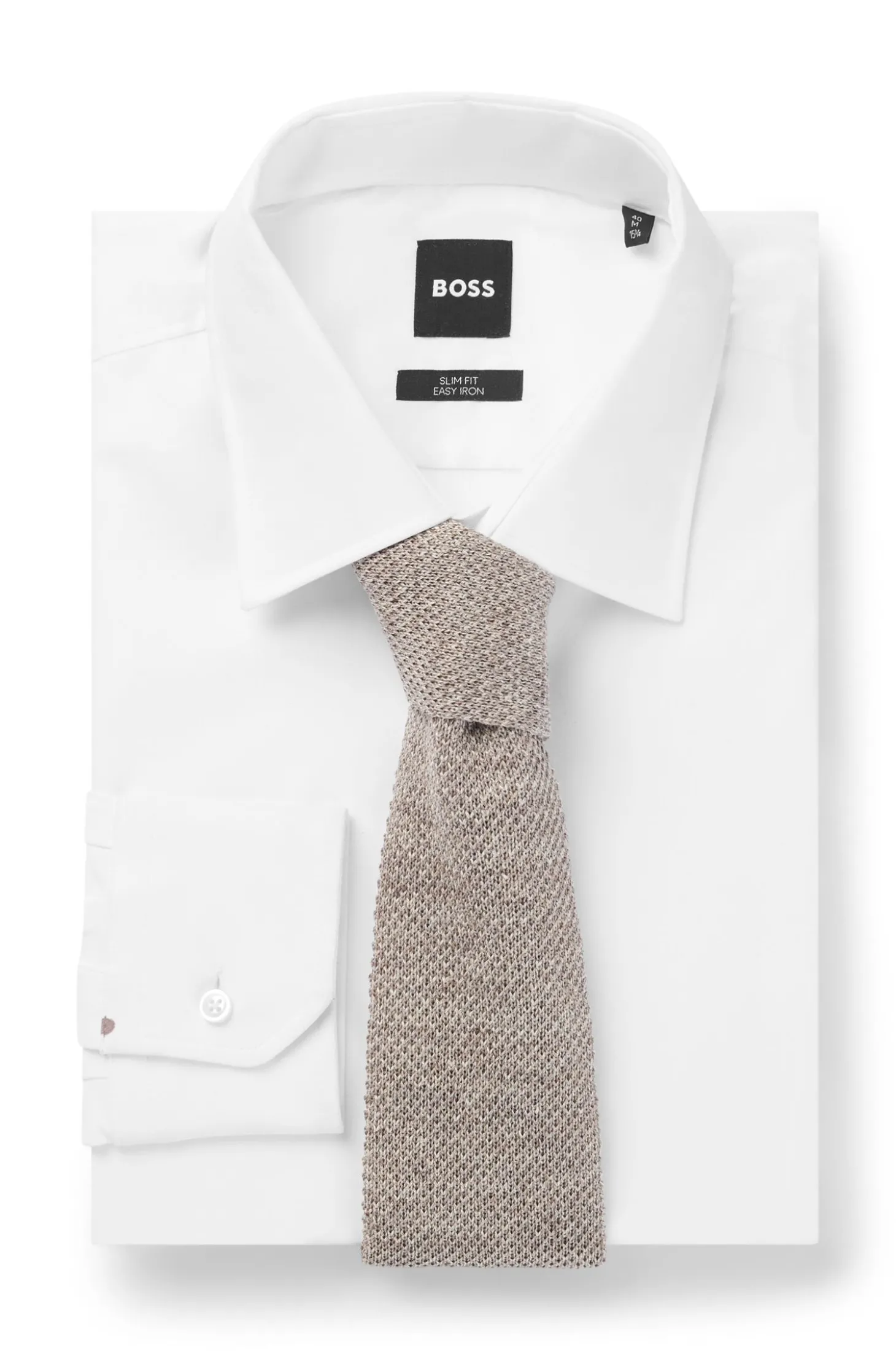 BOSS BY BECKHAM Krawatte mit Leinen und Tussahseide