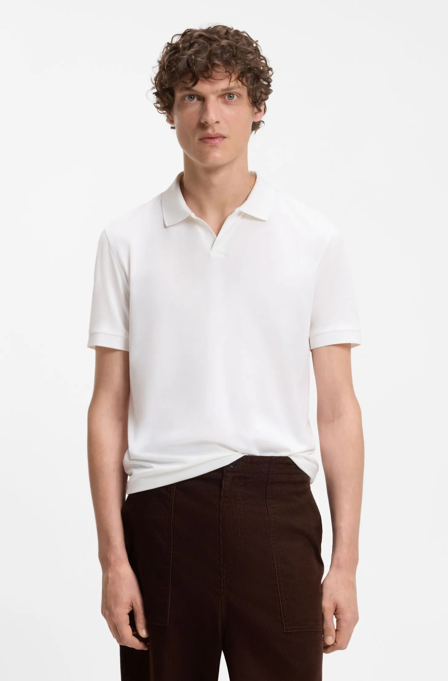 BOSS BY BECKHAM Poloshirt aus Baumwoll-Mix mit Seide