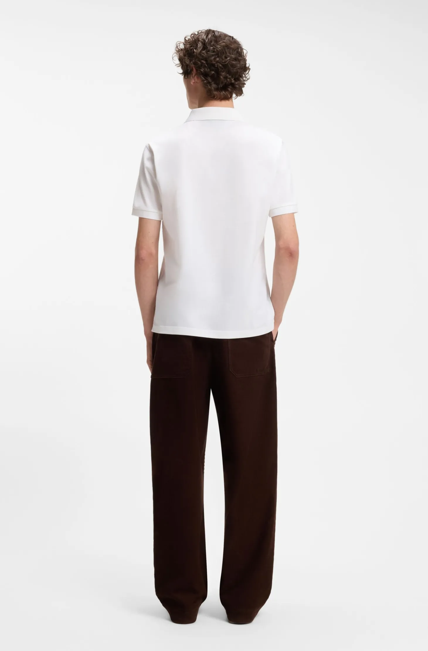 BOSS BY BECKHAM Poloshirt aus Baumwoll-Mix mit Seide