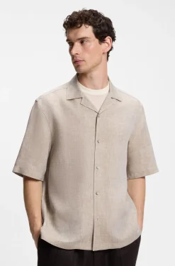 BOSS BY BECKHAM Relaxed-Fit Hemd aus Leinen