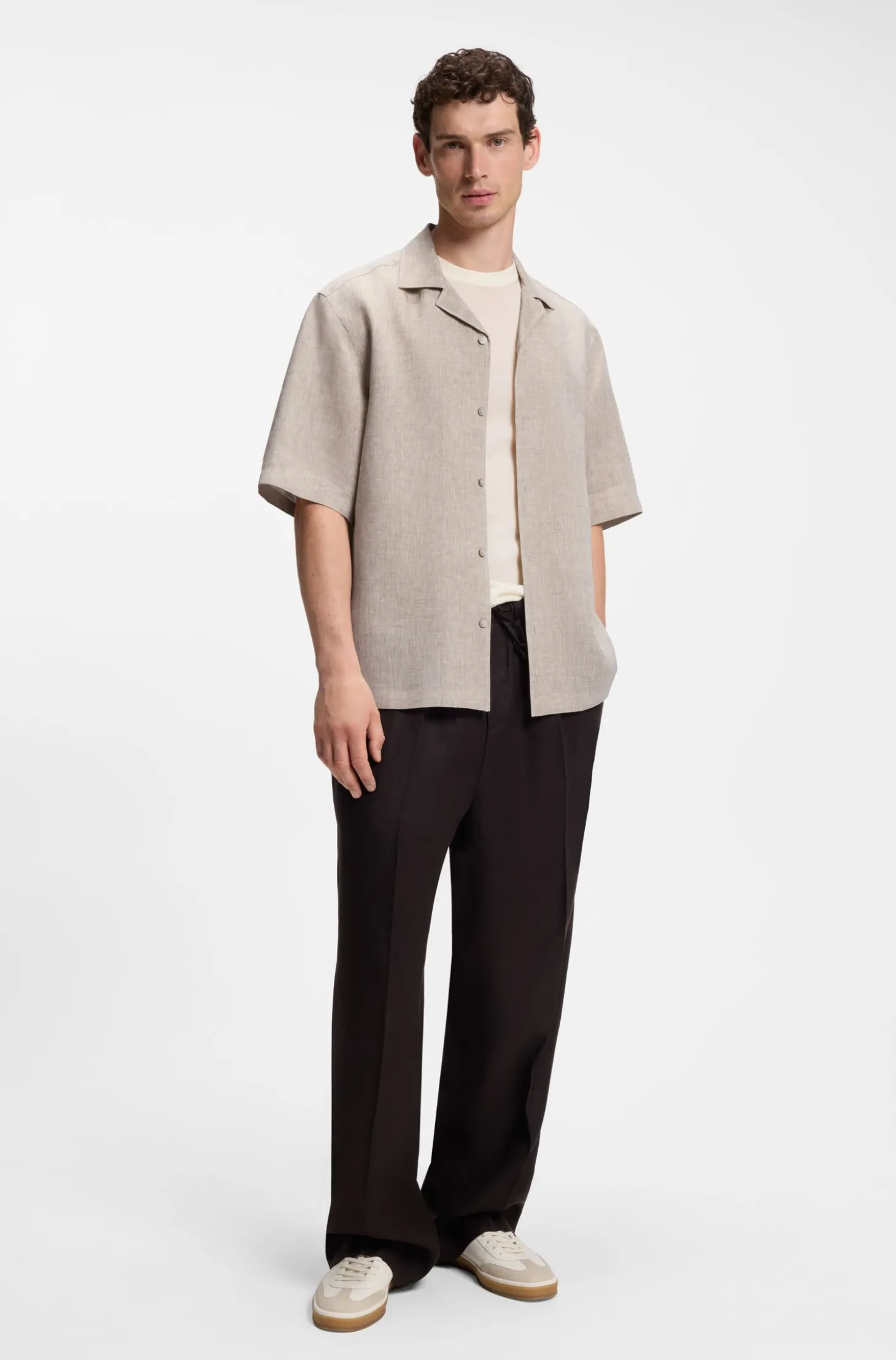 BOSS BY BECKHAM Relaxed-Fit Hemd aus Leinen