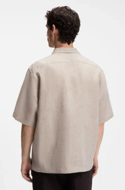 BOSS BY BECKHAM Relaxed-Fit Hemd aus Leinen