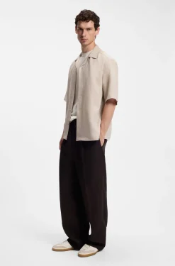 BOSS BY BECKHAM Relaxed-Fit Hemd aus Leinen