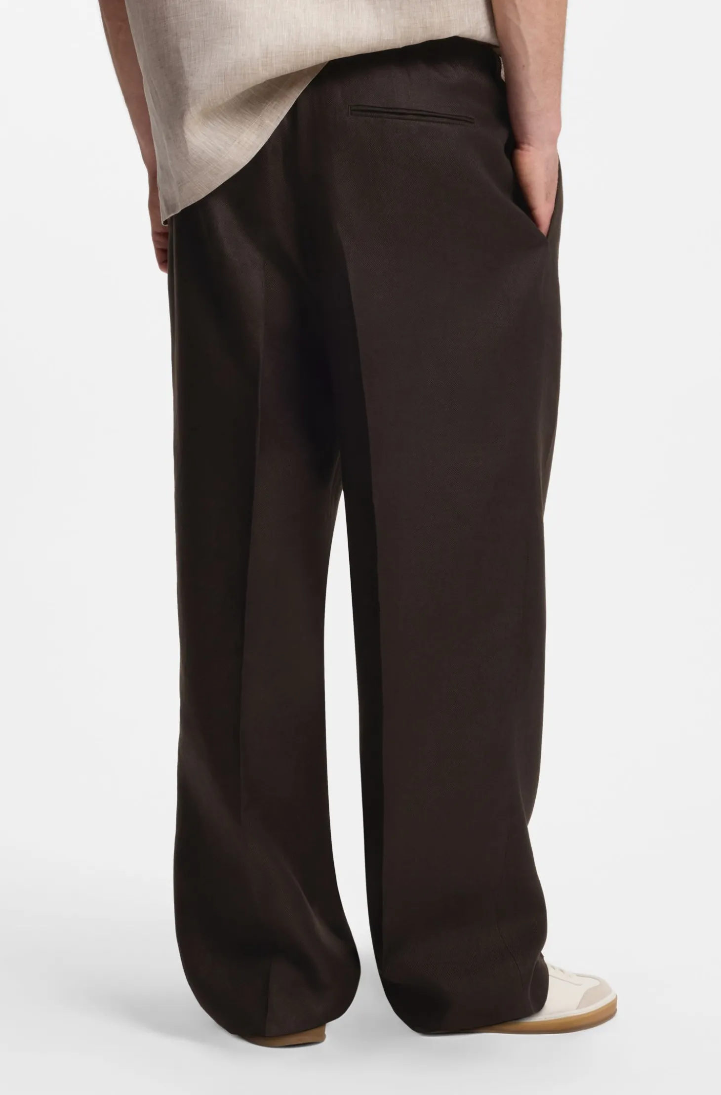 BOSS BY BECKHAM Relaxed-Fit Hose aus Leinen