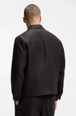 BOSS BY BECKHAM Relaxed-Fit Jacke aus Leinen