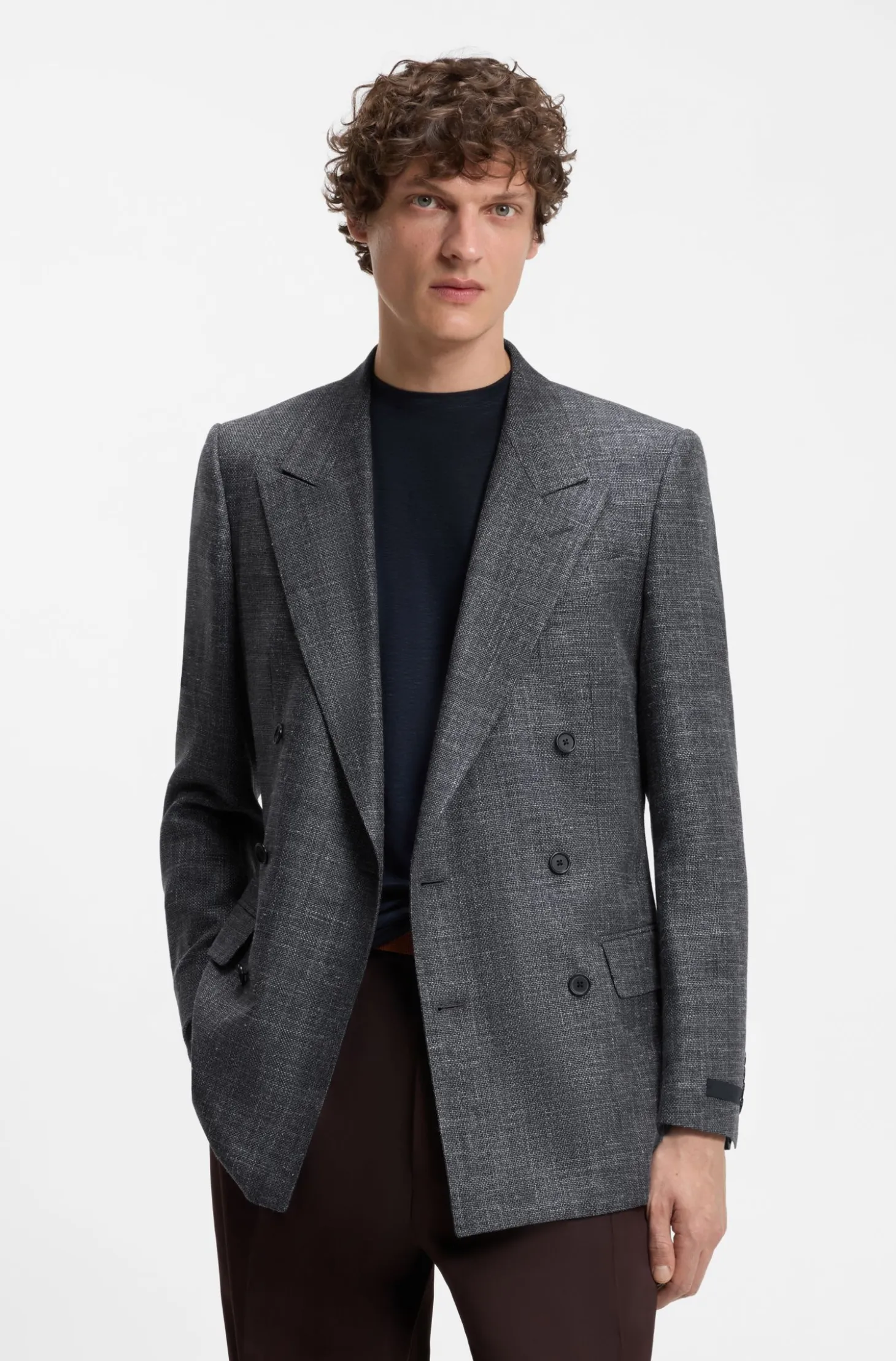 BOSS BY BECKHAM Sakko aus Wolle, Seide, Leinen und Kaschmir