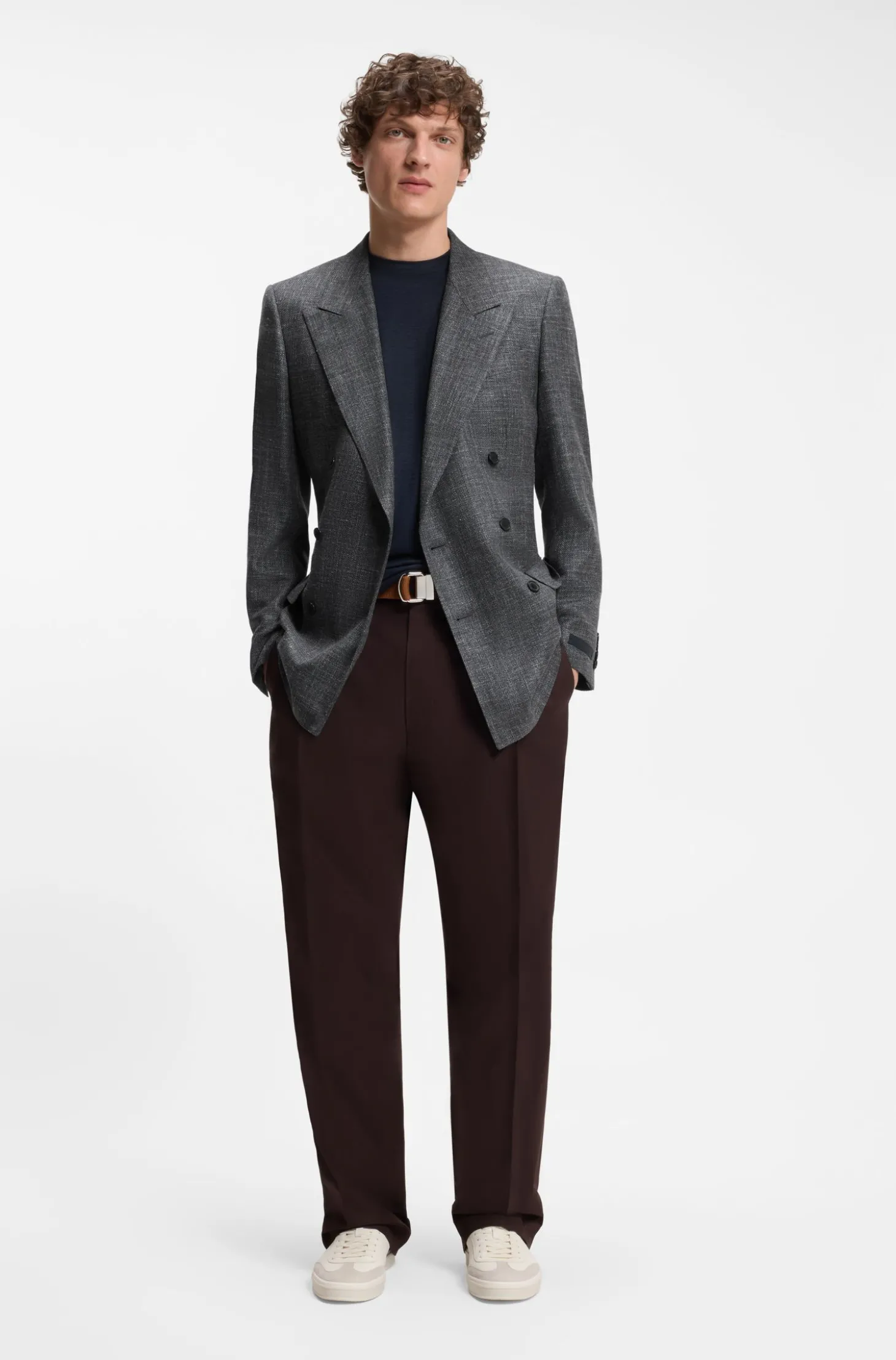 BOSS BY BECKHAM Sakko aus Wolle, Seide, Leinen und Kaschmir