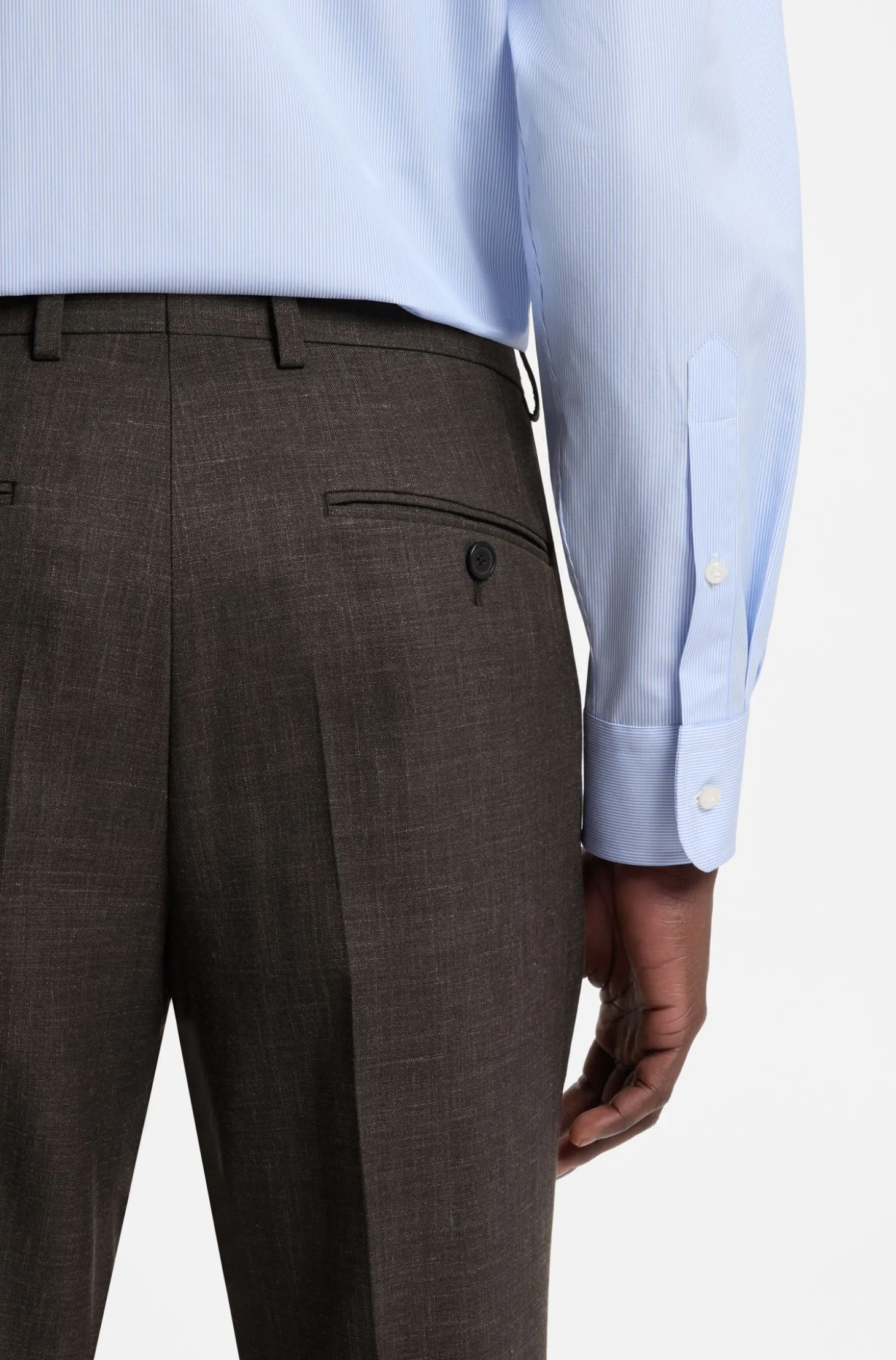 BOSS BY BECKHAM Slim-Fit Anzughose aus Woll-Mix
