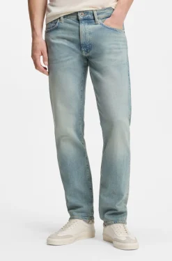 BOSS BY BECKHAM Slim-Fit Jeans aus blauem Stretch-Denim