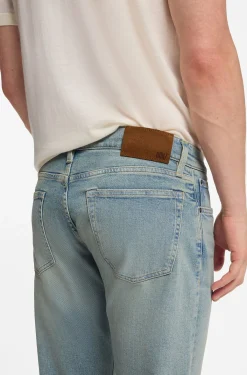 BOSS BY BECKHAM Slim-Fit Jeans aus blauem Stretch-Denim