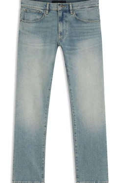 BOSS BY BECKHAM Slim-Fit Jeans aus blauem Stretch-Denim