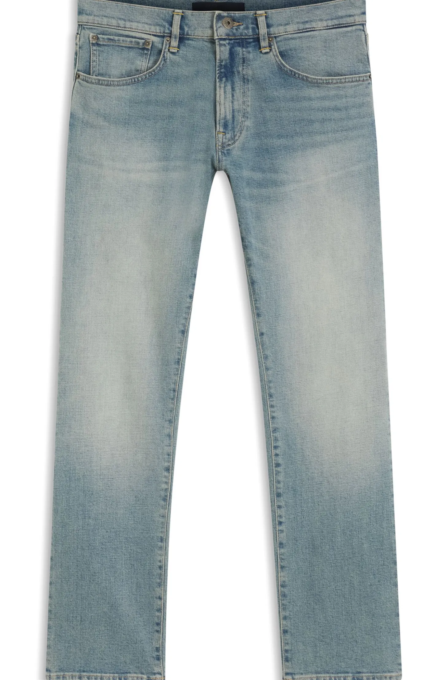 BOSS BY BECKHAM Slim-Fit Jeans aus blauem Stretch-Denim