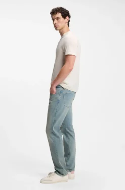 BOSS BY BECKHAM Slim-Fit Jeans aus blauem Stretch-Denim