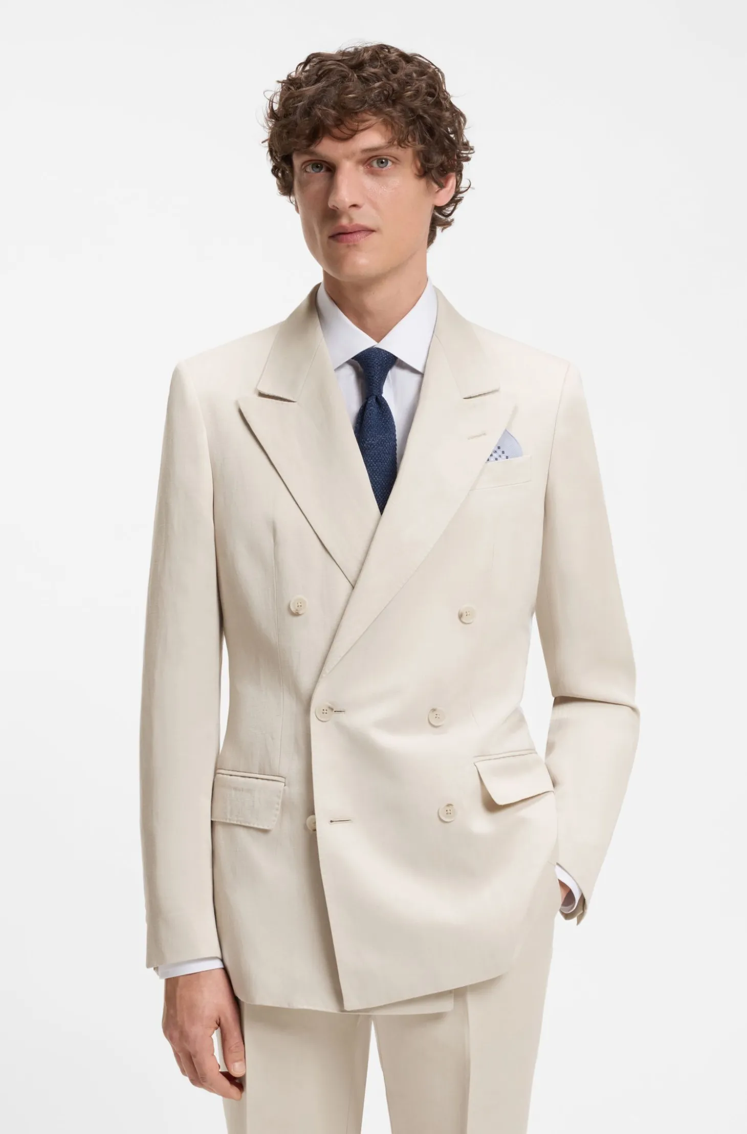 BOSS BY BECKHAM Slim-Fit Sakko mit Mikromuster