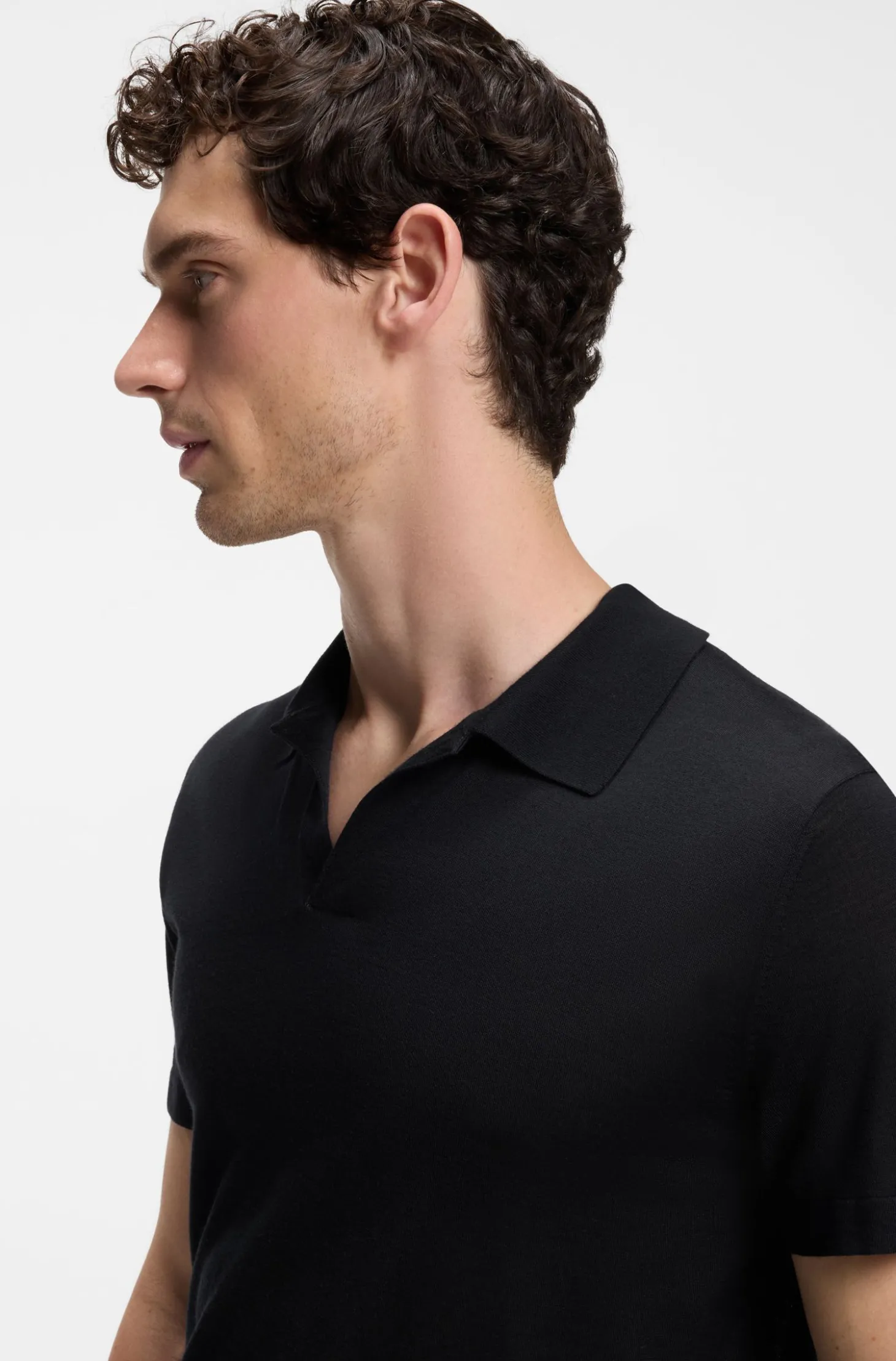 BOSS BY BECKHAM Strick-Polo aus Schurwolle