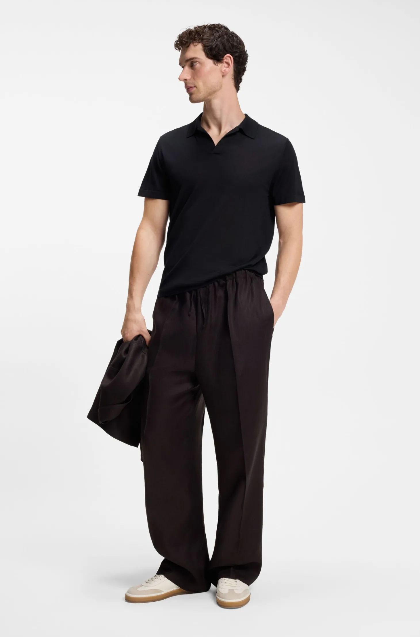 BOSS BY BECKHAM Strick-Polo aus Schurwolle
