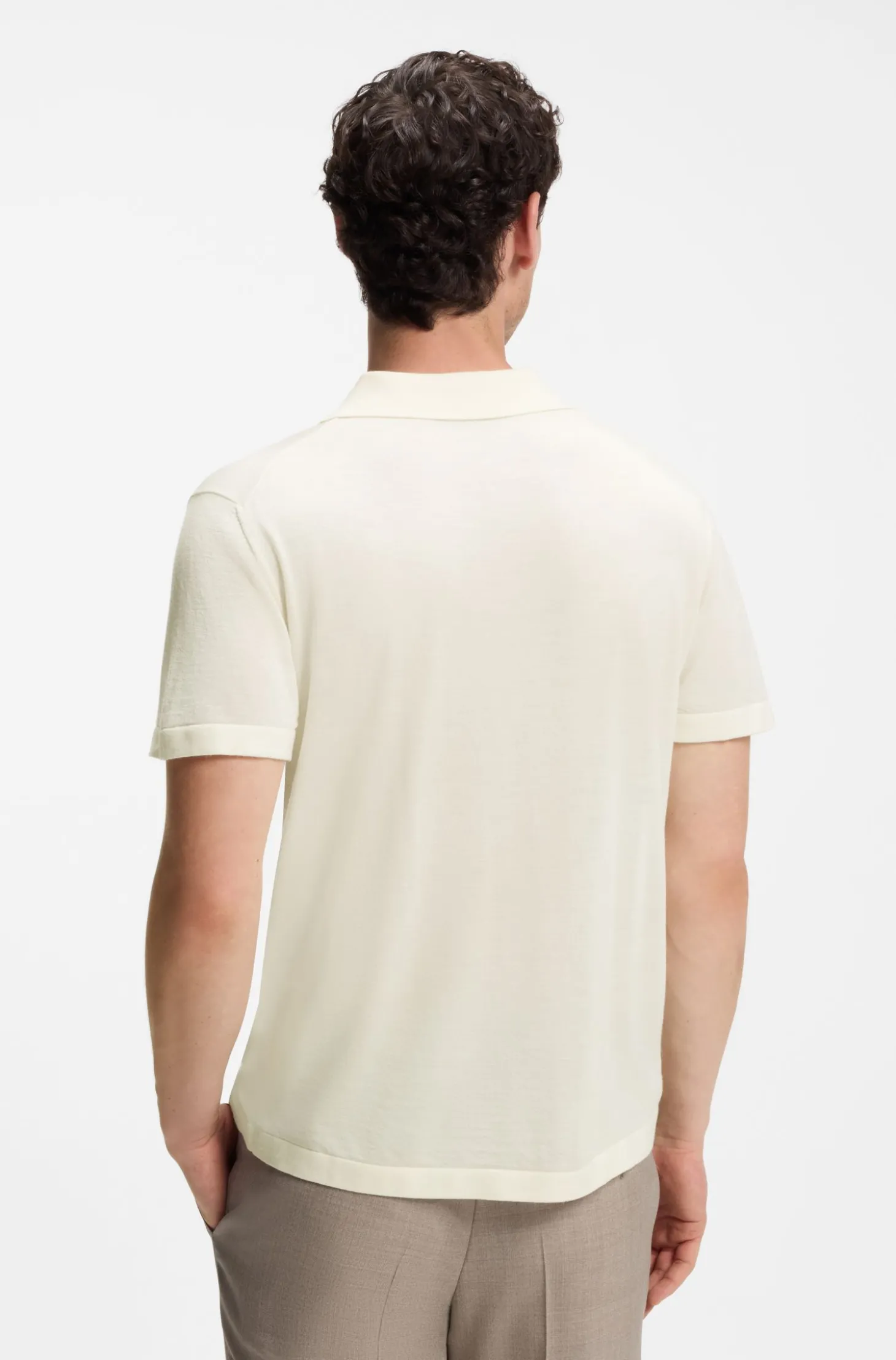 BOSS BY BECKHAM Strick-Polo aus Schurwolle