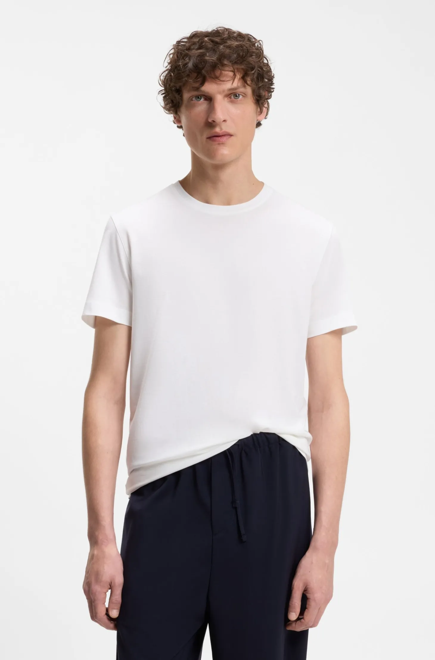 BOSS BY BECKHAM T-Shirt aus Baumwoll-Mix mit Seide