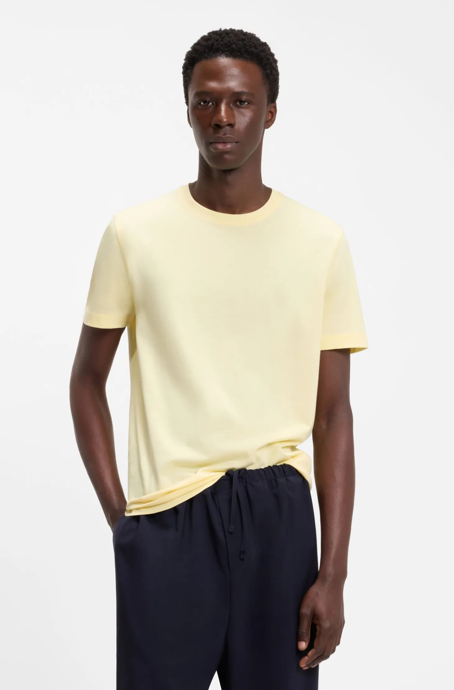 BOSS BY BECKHAM T-Shirt aus Baumwoll-Mix mit Seide
