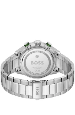 BOSS Chronomatix Uhr aus Edelstahl mit strukturiertem Monogramm-Zifferblatt