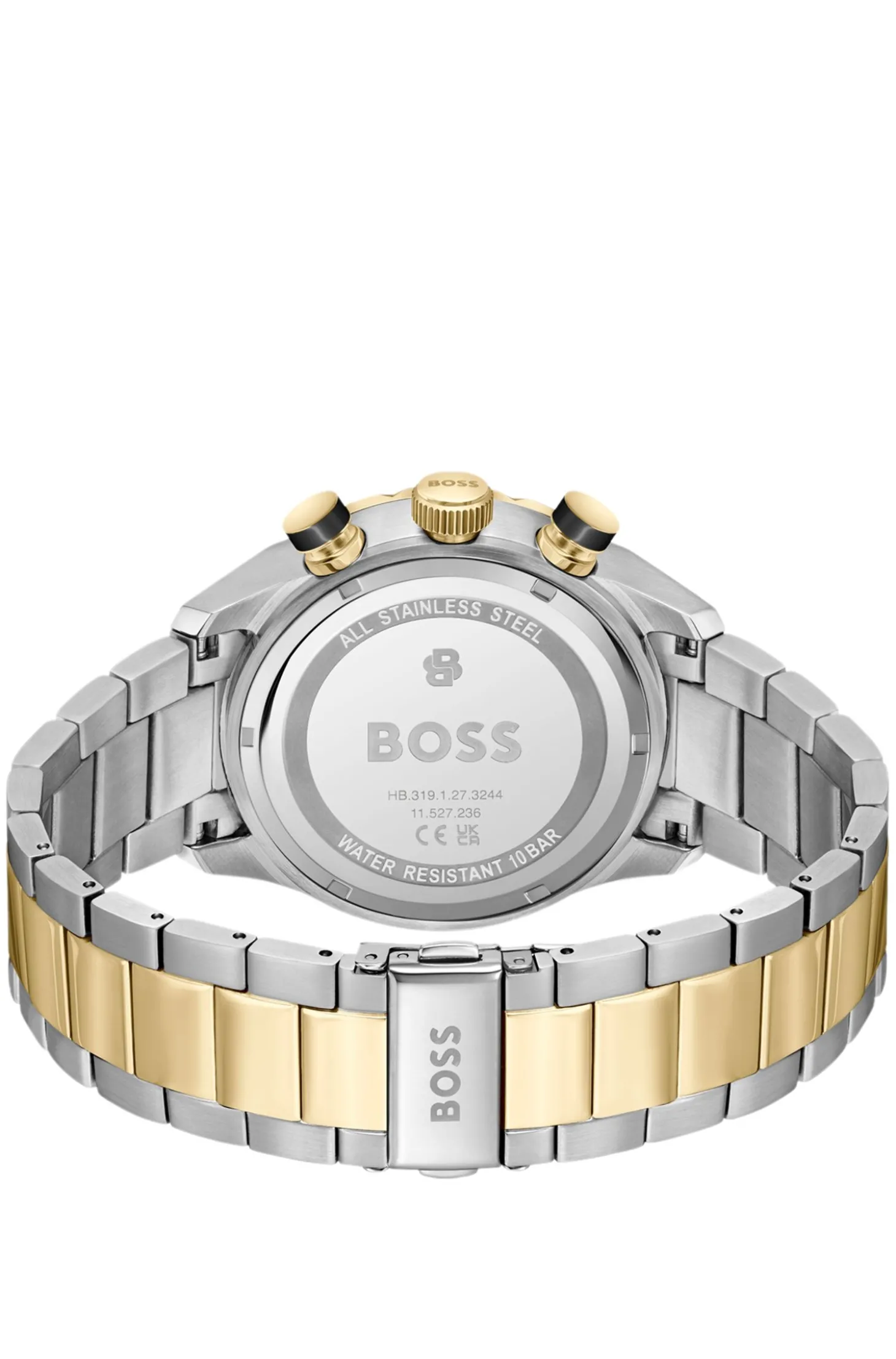 BOSS Chronomatix zweifarbige Uhr mit Monogramm-Struktur auf dem Zifferblatt