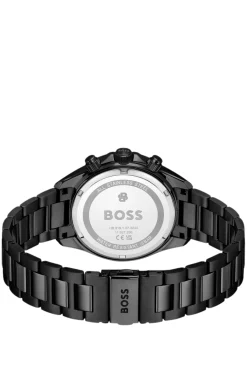 BOSSLETIC schwarz beschichtete Uhr mit blauem Zifferblatt