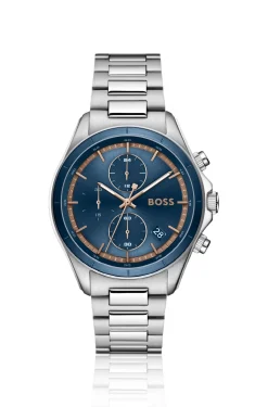 BOSSLETIC Uhr aus Edelstahl mit blauem Zifferblatt
