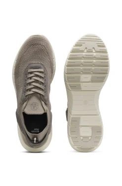 BOSS-MOTION Sneakers aus Strick mit Leder-Details