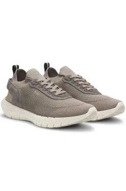BOSS-MOTION Sneakers aus Strick mit Leder-Details