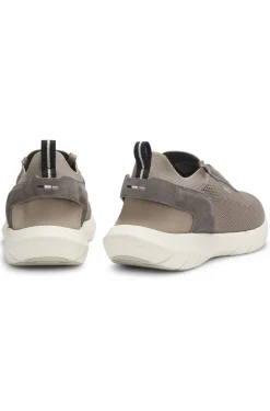 BOSS-MOTION Sneakers aus Strick mit Leder-Details