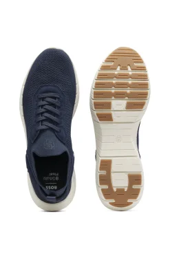 BOSS-MOTION Sneakers aus Strick mit Leder-Details
