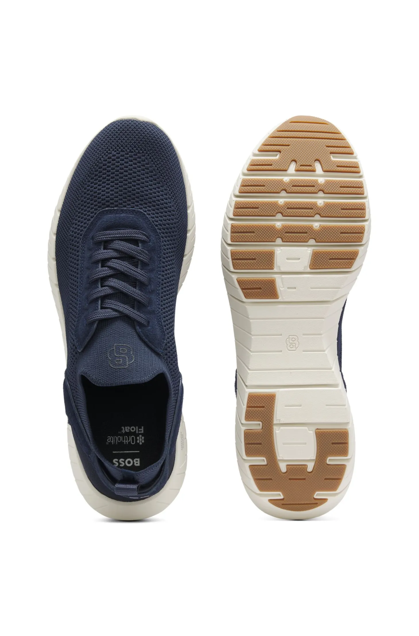 BOSS-MOTION Sneakers aus Strick mit Leder-Details