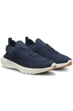 BOSS-MOTION Sneakers aus Strick mit Leder-Details