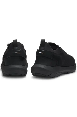 BOSS-MOTION Sneakers aus Strick mit Leder-Details