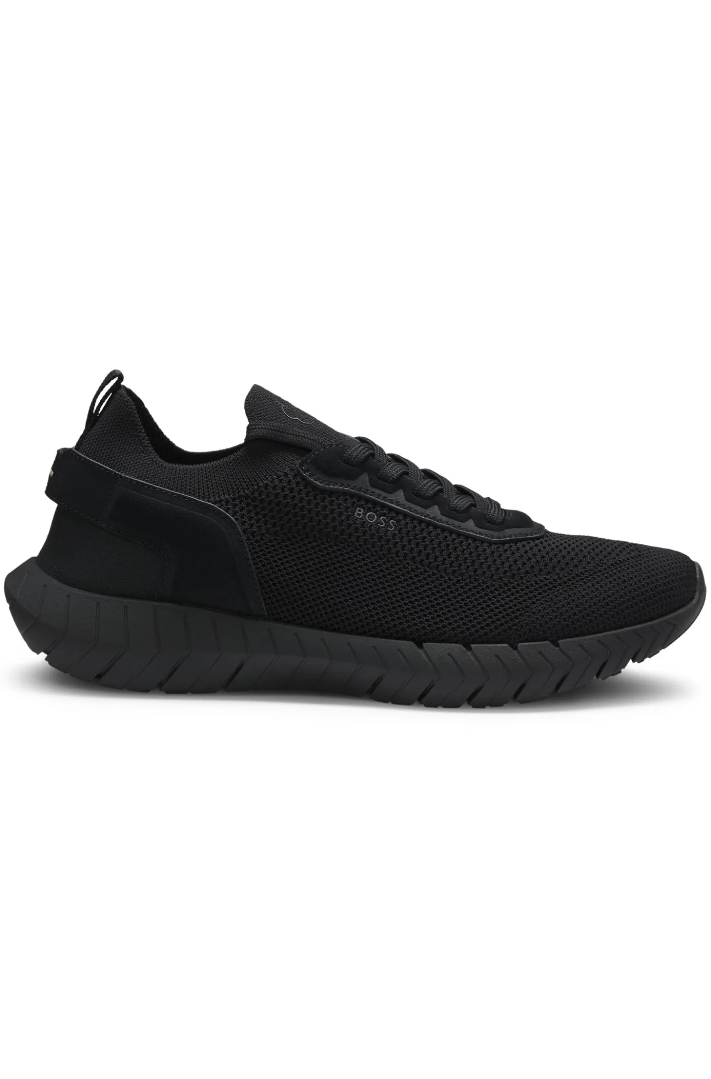 BOSS-MOTION Sneakers aus Strick mit Leder-Details