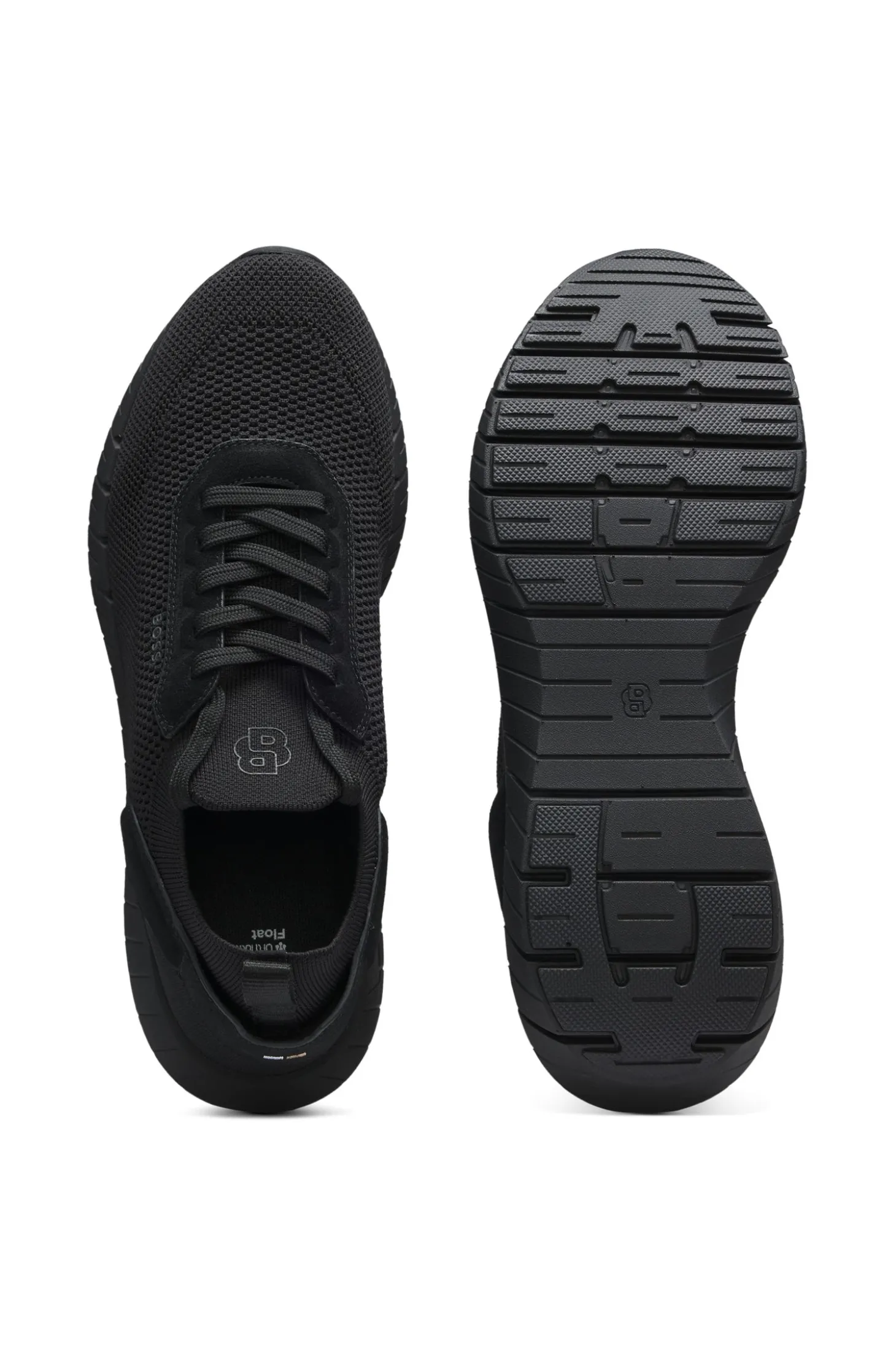 BOSS-MOTION Sneakers aus Strick mit Leder-Details