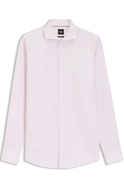 BOSS ONE Gestreiftes Slim-Fit Hemd aus Baumwoll-Twill