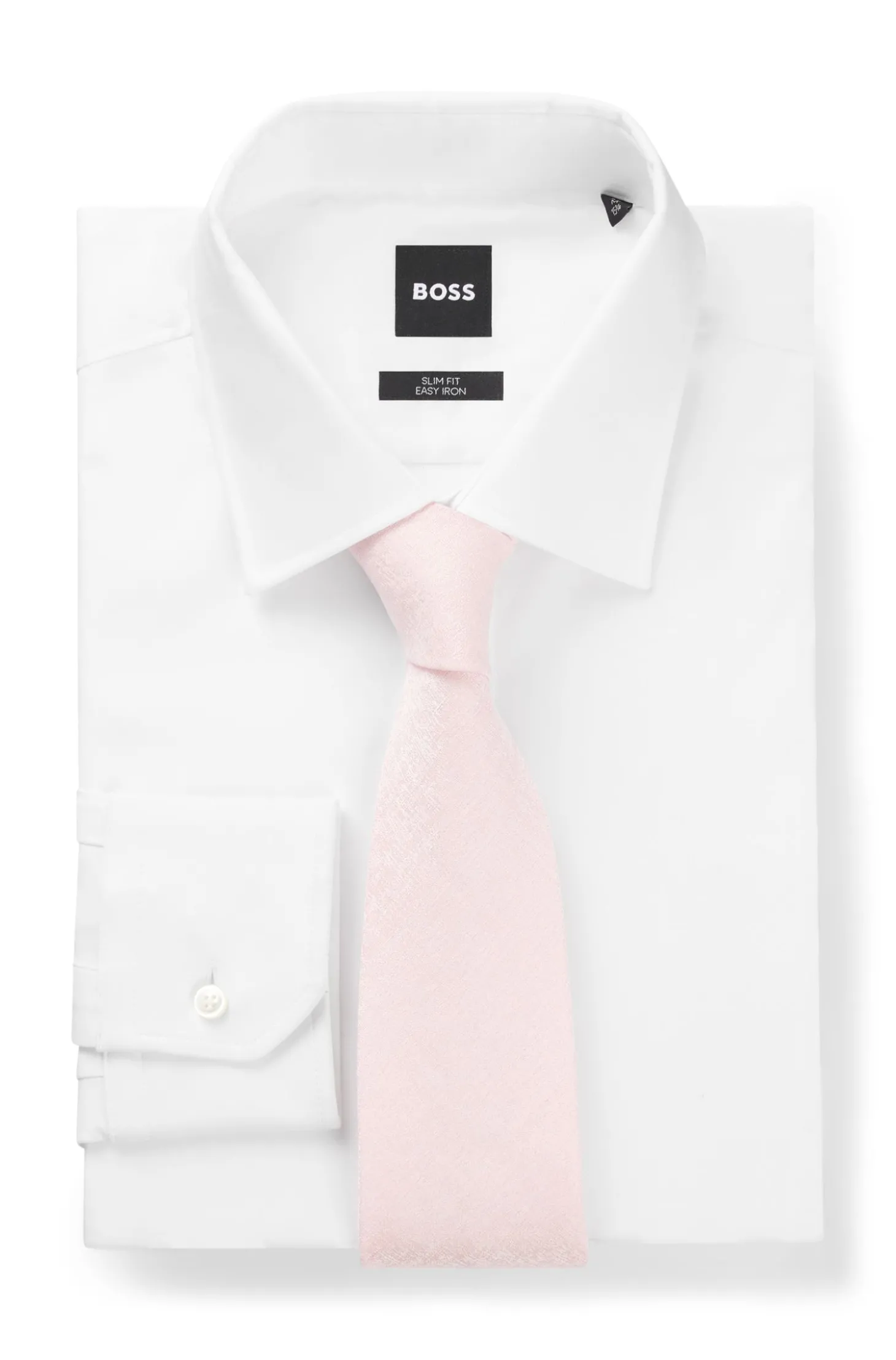 BOSS ONE Krawatte aus Leinen-Seiden-Mix mit Jacquard-Struktur