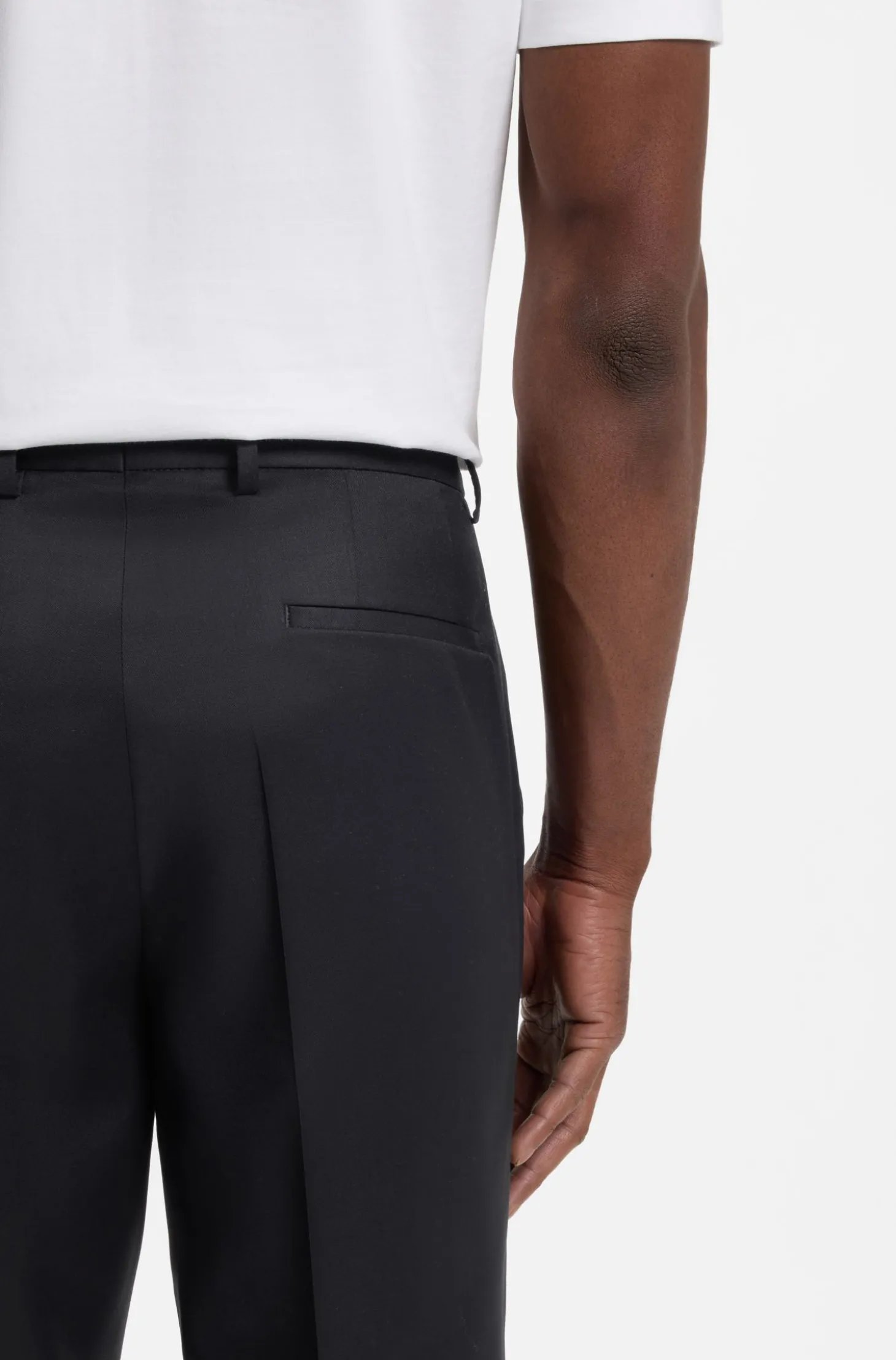 BOSS ONE Regular-Fit Hose aus Schurwoll-Serge
