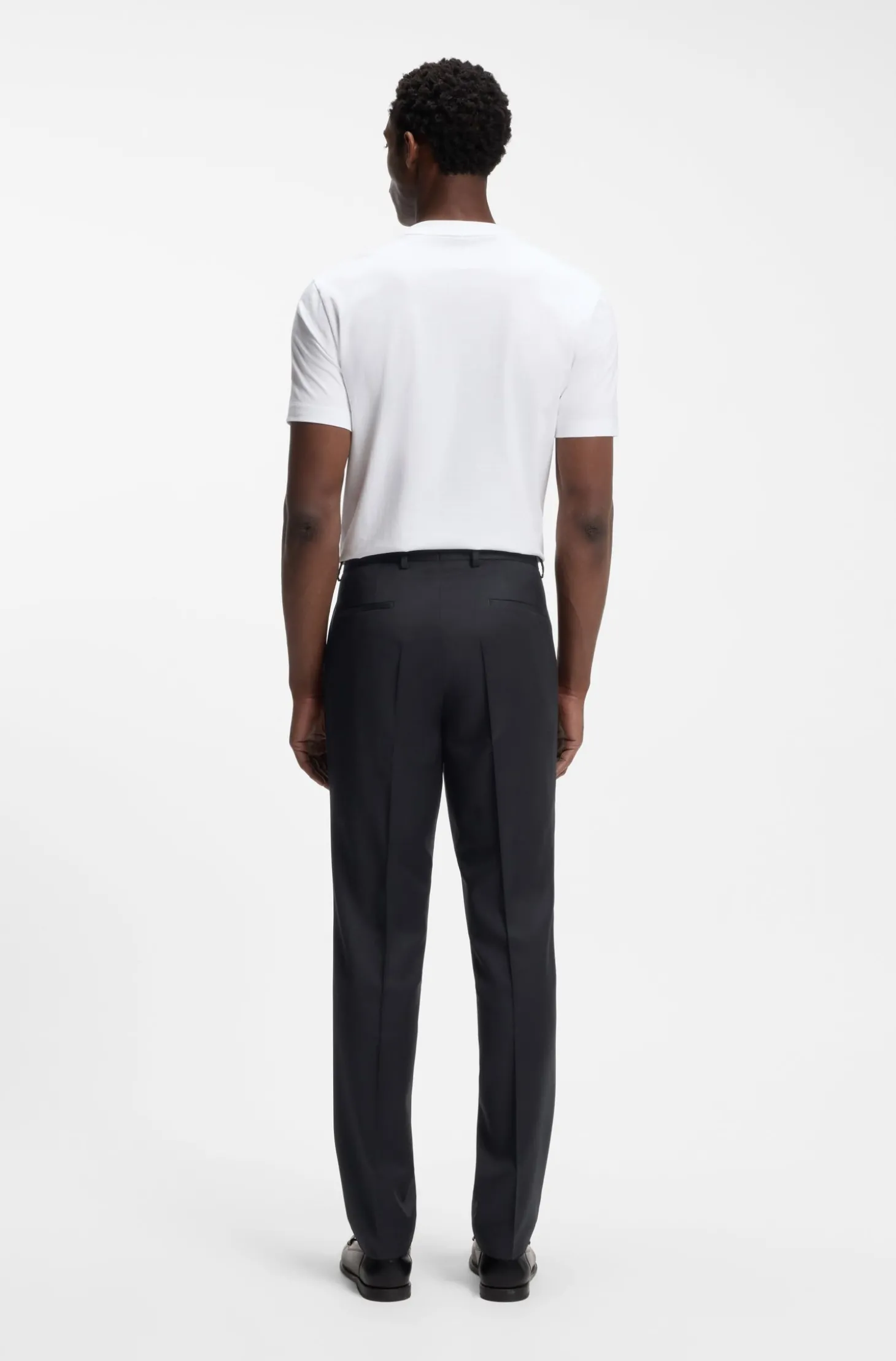 BOSS ONE Regular-Fit Hose aus Schurwoll-Serge