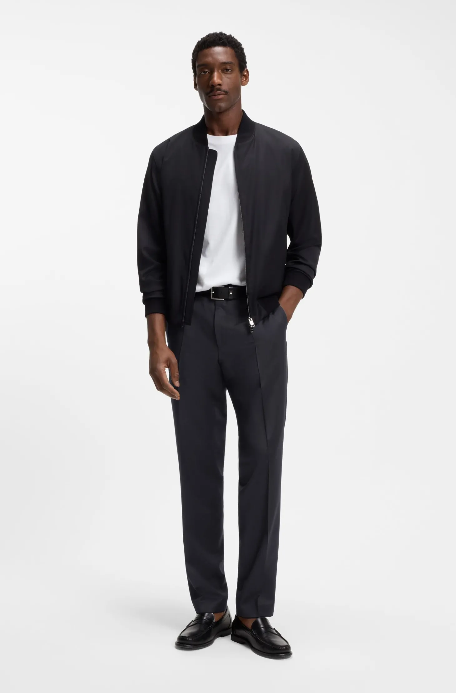 BOSS ONE Regular-Fit Hose aus Schurwoll-Serge