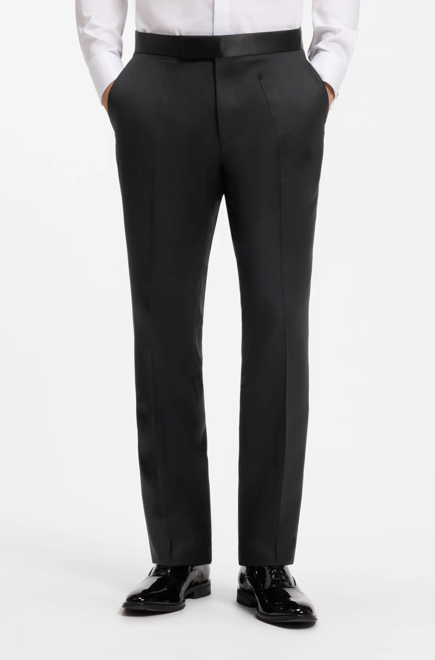 BOSS ONE Regular-Fit Smoking-Hose aus Schurwoll-Serge