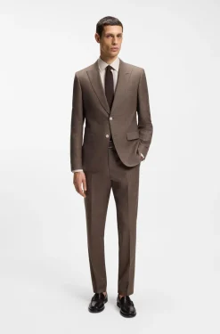 BOSS ONE Slim-Fit Anzughose aus Wolle, Seide und Leinen
