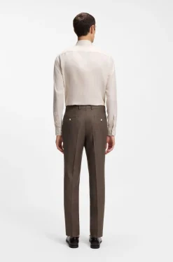 BOSS ONE Slim-Fit Anzughose aus Wolle, Seide und Leinen