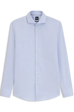 BOSS ONE Slim-Fit Hemd aus knitterfreier Oxford-Baumwolle