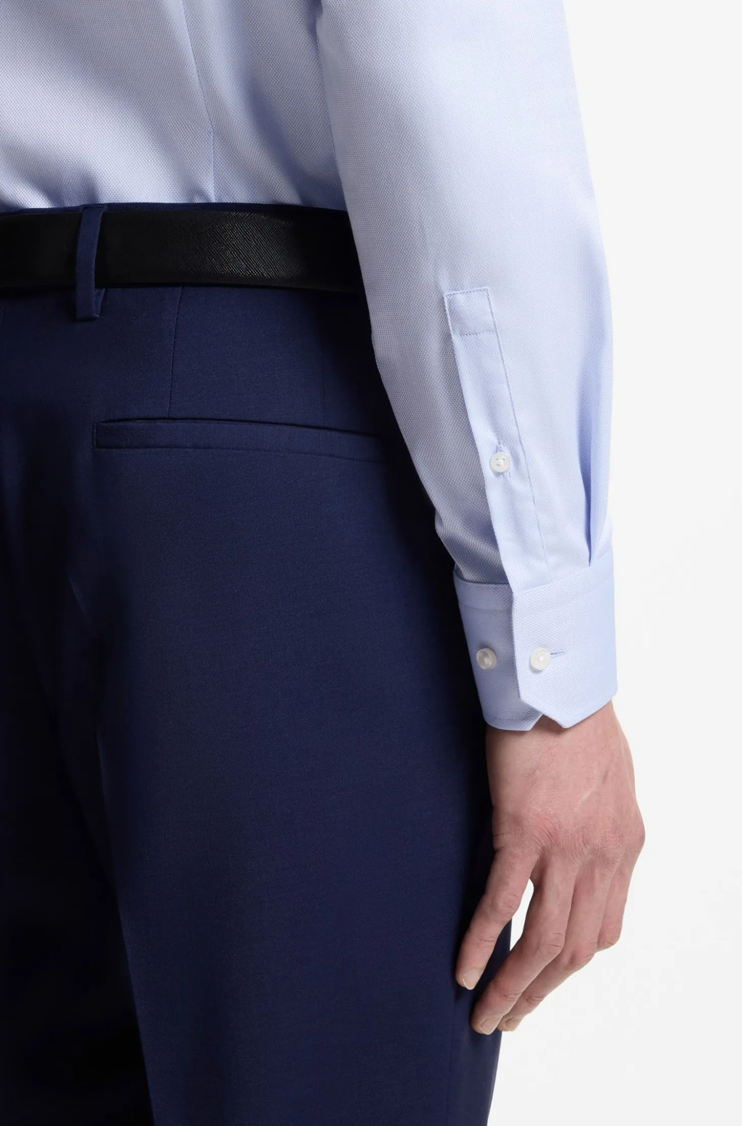 BOSS ONE Slim-Fit Hemd aus knitterfreier Oxford-Baumwolle