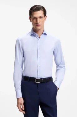 BOSS ONE Slim-Fit Hemd aus knitterfreier Oxford-Baumwolle